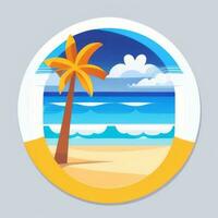 AI generated Summer Vibe Vacation Tropic Icon Clip Art Sticker Decoration Simple Background photo