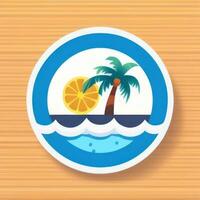 AI generated Summer Vibe Vacation Tropic Icon Clip Art Sticker Decoration Simple Background photo