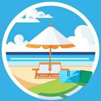 AI generated Summer Vibe Vacation Tropic Icon Clip Art Sticker Decoration Simple Background photo