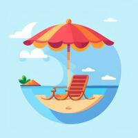 AI generated Summer Vibe Vacation Tropic Icon Clip Art Sticker Decoration Simple Background photo