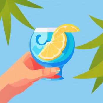 ai generado verano ambiente vacaciones trópico icono acortar Arte pegatina decoración sencillo antecedentes foto