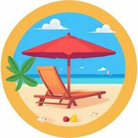 AI generated Summer Vibe Vacation Tropic Icon Clip Art Sticker Decoration Simple Background photo