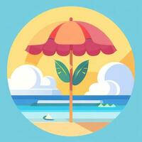 AI generated Summer Vibe Vacation Tropic Icon Clip Art Sticker Decoration Simple Background photo