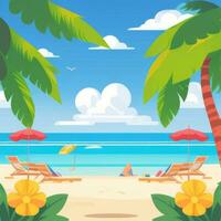 AI generated Summer Vibe Vacation Tropic Icon Clip Art Sticker Decoration Simple Background photo