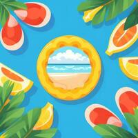 AI generated Summer Vibe Vacation Tropic Icon Clip Art Sticker Decoration Simple Background photo