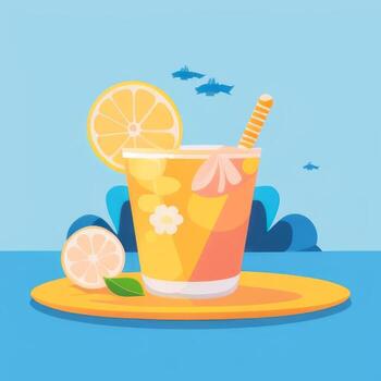 ai generado verano ambiente vacaciones trópico icono acortar Arte pegatina decoración sencillo antecedentes foto