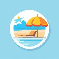 AI generated Summer Vibe Vacation Tropic Icon Clip Art Sticker Decoration Simple Background photo