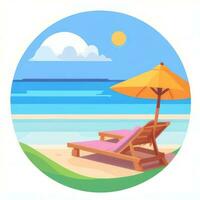 AI generated Summer Vibe Vacation Tropic Icon Clip Art Sticker Decoration Simple Background photo