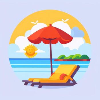 ai generado verano ambiente vacaciones trópico icono acortar Arte pegatina decoración sencillo antecedentes foto