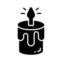 Get your hands on this carefully crafted icon of candle in trendy style vector