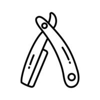 Get your hands on this carefully designed icon of straight razor, barber razor, safety razor vector