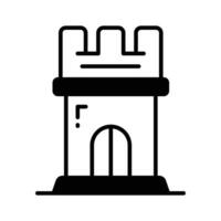 Icon of castle tower in trendy style, ready to use vector