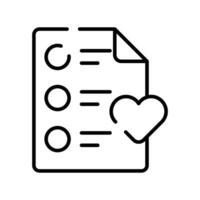 Paper with heath denoting concept icon of wishlist, ready for premium download vector