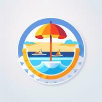 AI generated Summer Vibe Vacation Tropic Icon Clip Art Sticker Decoration Simple Background photo