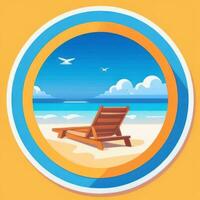 AI generated Summer Vibe Vacation Tropic Icon Clip Art Sticker Decoration Simple Background photo