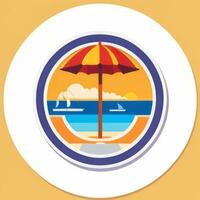 AI generated Summer Vibe Vacation Tropic Icon Clip Art Sticker Decoration Simple Background photo