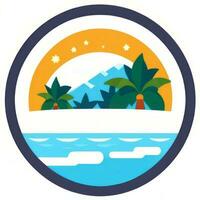 AI generated Summer Vibe Vacation Tropic Icon Clip Art Sticker Decoration Simple Background photo