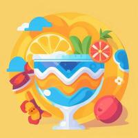 AI generated Summer Vibe Vacation Tropic Icon Clip Art Sticker Decoration Simple Background photo