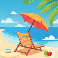 AI generated Summer Vibe Vacation Tropic Icon Clip Art Sticker Decoration Simple Background photo