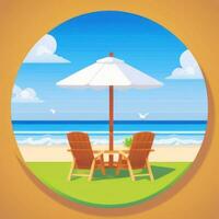 AI generated Summer Vibe Vacation Tropic Icon Clip Art Sticker Decoration Simple Background photo