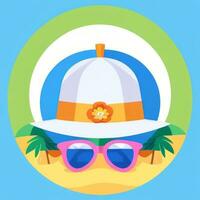 AI generated Summer Vibe Vacation Tropic Icon Clip Art Sticker Decoration Simple Background photo