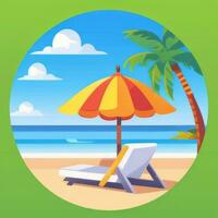 AI generated Summer Vibe Vacation Tropic Icon Clip Art Sticker Decoration Simple Background photo