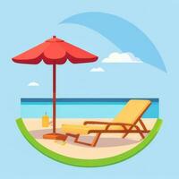 AI generated Summer Vibe Vacation Tropic Icon Clip Art Sticker Decoration Simple Background photo