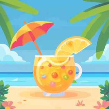 ai generado verano ambiente vacaciones trópico icono acortar Arte pegatina decoración sencillo antecedentes foto