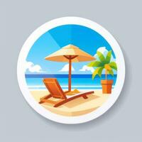 AI generated Summer Vibe Vacation Tropic Icon Clip Art Sticker Decoration Simple Background photo