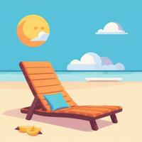 AI generated Summer Vibe Vacation Tropic Icon Clip Art Sticker Decoration Simple Background photo