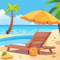 AI generated Summer Vibe Vacation Tropic Icon Clip Art Sticker Decoration Simple Background photo