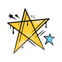 An amazing icon of hand drawn star vector in graffiti art style, ready to use
