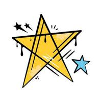 An amazing icon of hand drawn star vector in graffiti art style, ready to use