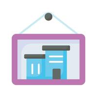 Building inside image hanging showing concept icon of architectural image, architecture photo vector