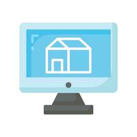 Home design on monitor showing concept icon of home architecture, architectural design vector