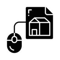 Home design on paper with mouse showing concept icon of home architecture, architectural design vector