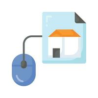 Home design on paper with mouse showing concept icon of home architecture, architectural design vector