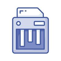 An icon of paper shredder in trendy design style, cutting machine vector