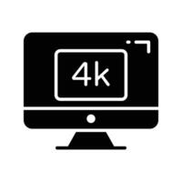 Led tv screen, icon of 4k Technology in trendy style vector