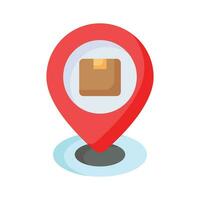 Parcel inside placeholder denoting concept icon of delivery location vector