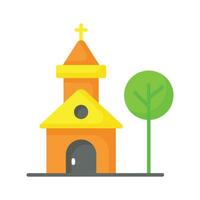 A christianity house vector flat style, church icon trendy design