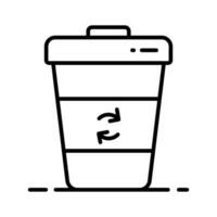 Irreversible arrows on garbage bin denoting concept icon of recycle bin vector