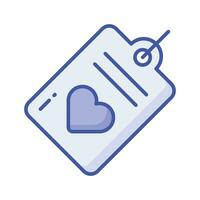 Modern icon of love tag, amazing icon of heart tag vector