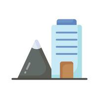 Architectural building design in mountain area, concept icon of building vector