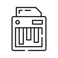 An icon of paper shredder in trendy design style, cutting machine vector