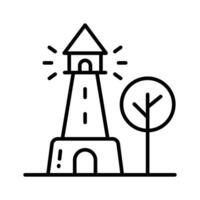 A tower containing a beacon light to warn or guide ships at sea, well designed icon of lighthouse vector