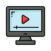 Online computer video vector design, ready to use in websites and mobile apps