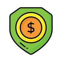 Get this visually appealing vector of financial security, ready to use icon of secure investment