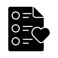 Paper with heath denoting concept icon of wishlist, ready for premium download vector