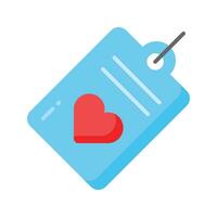 Modern icon of love tag, amazing icon of heart tag vector